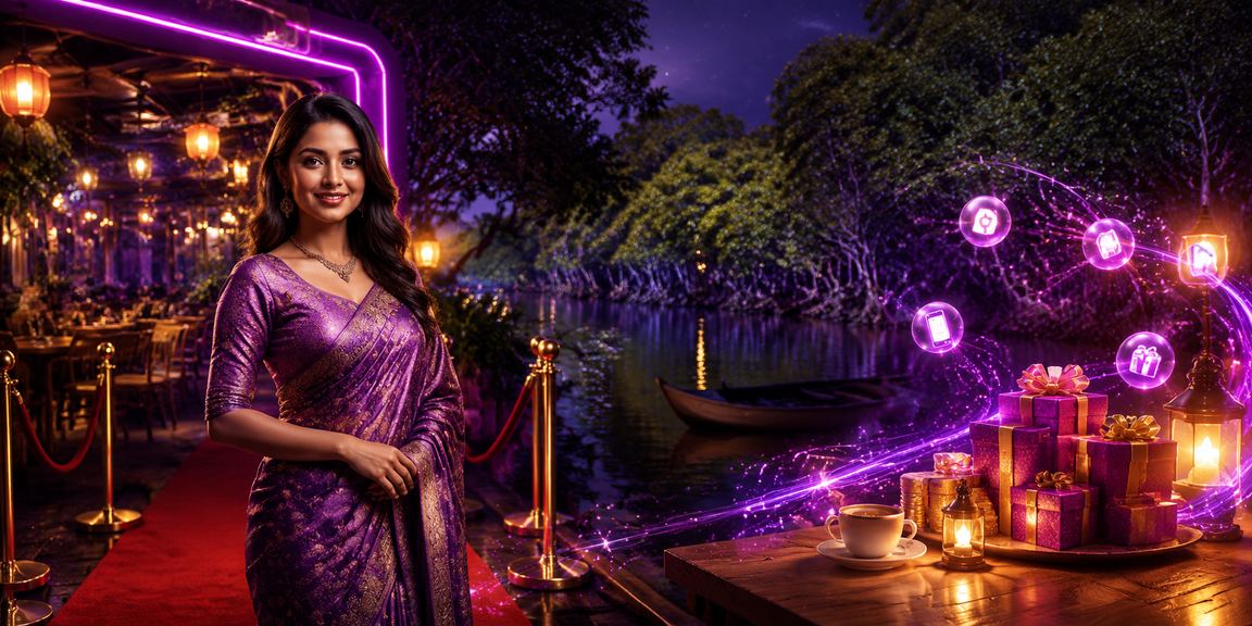 সিলেটে নিয়ন আলোয় মোবাইলে পেমেন্ট করছেন একজন ব্যবহারকারী